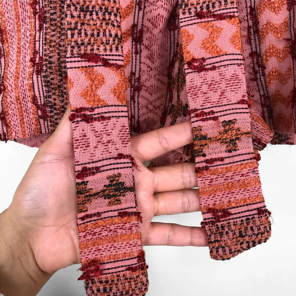 Anthropology‎ Eva Franco Orange embroidered Texture Boho Shorts Size 6
